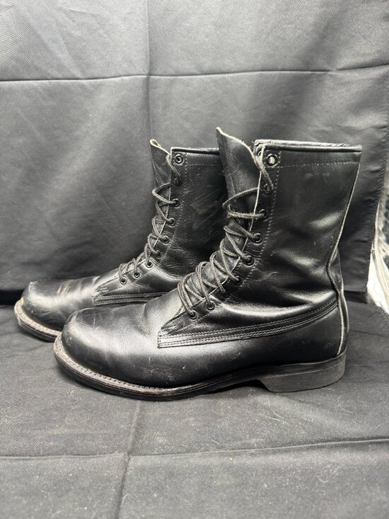 Vintage 1983 Military Issue Black Leather Addison Shoe Co. Combat Boot Size 9.5 main image 7